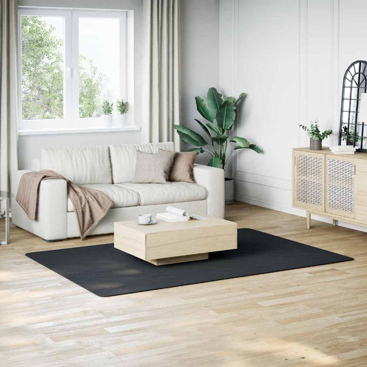 Washable Fluffy Low Pile Rug 160x230 Non-Slip Black