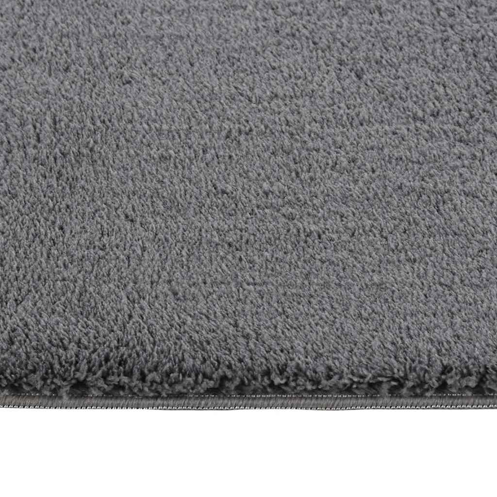 Teppich Waschbar Flauschig Kurzflor 160x230 Rutschfest Anthrazi