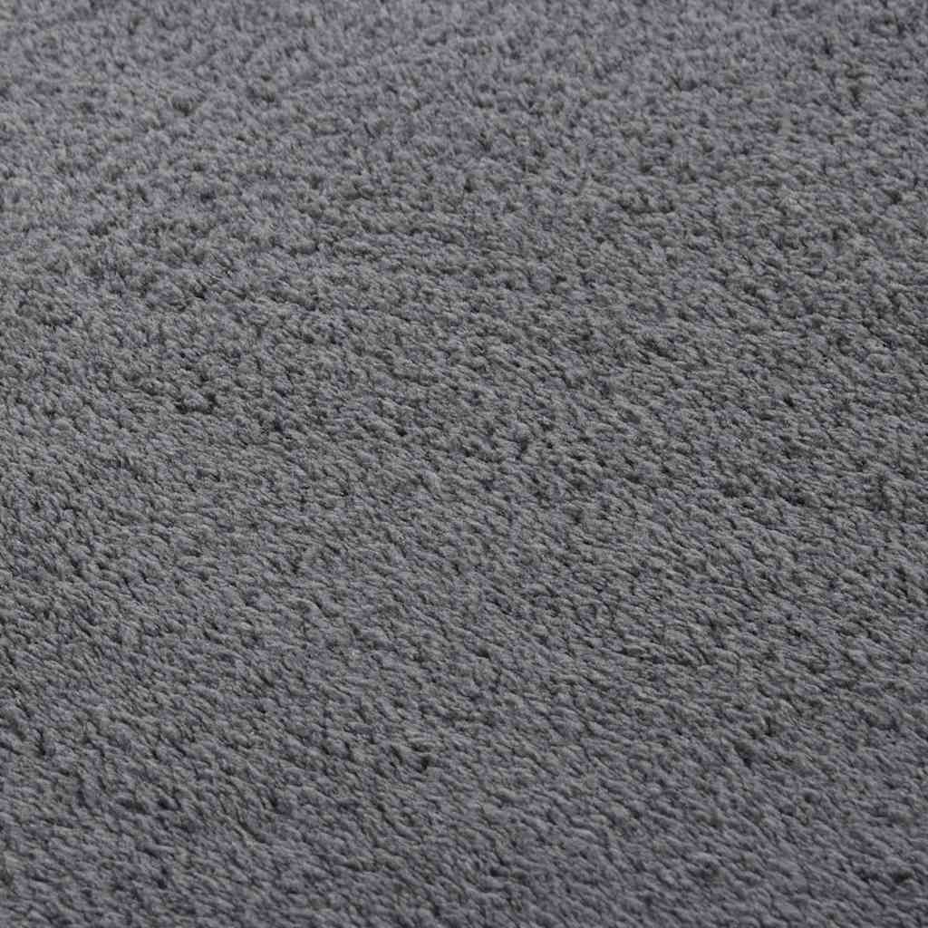 Teppich Waschbar Flauschig Kurzflor 160x230 Rutschfest Anthrazi