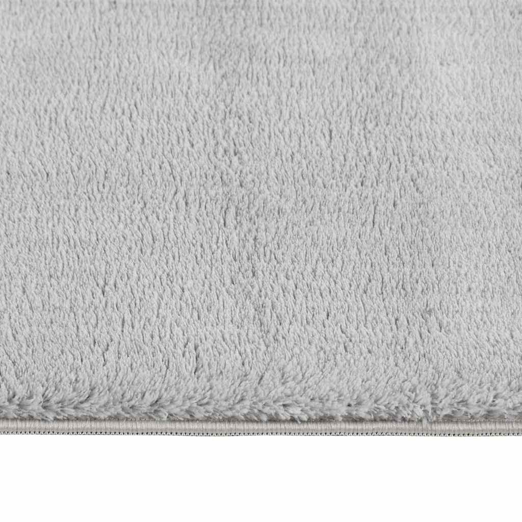 Teppich Waschbar Flauschig Kurzflor 160x230 Rutschfest Grau