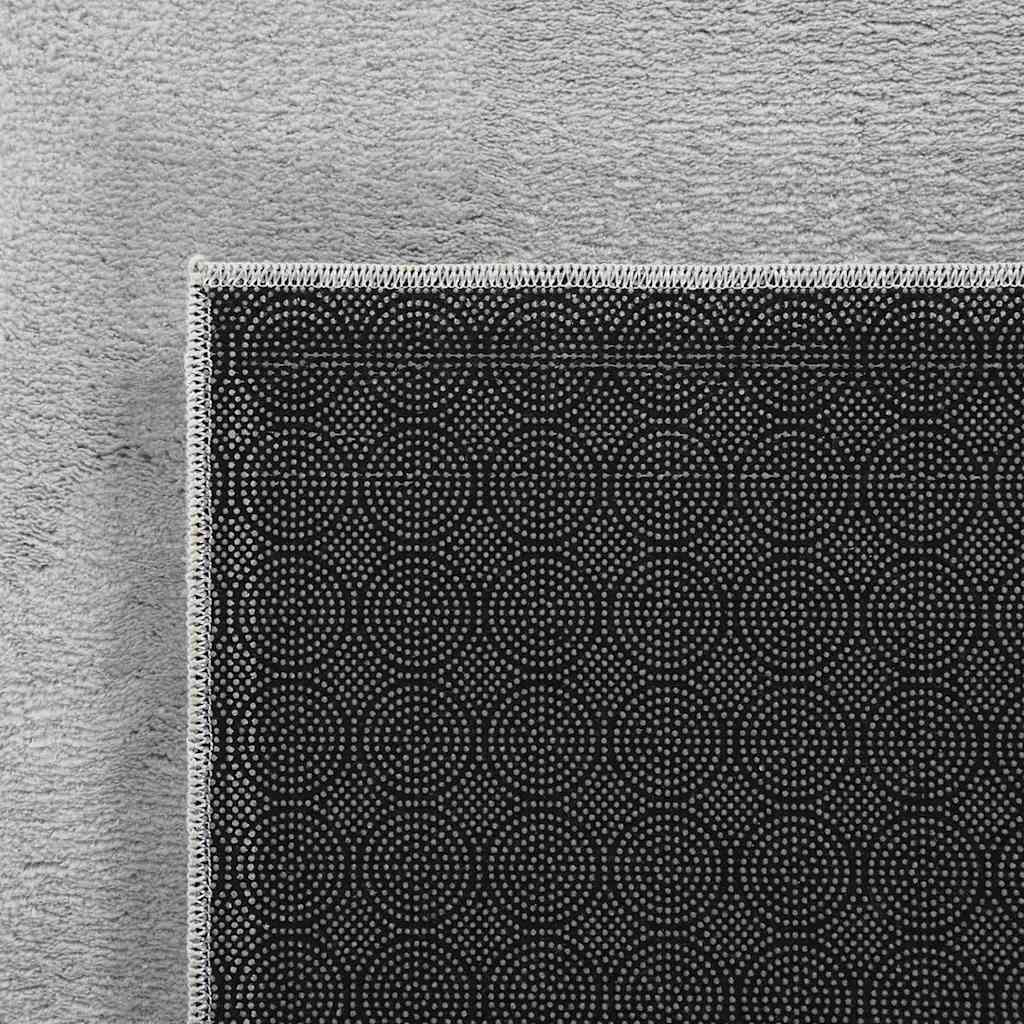 Teppich Waschbar Flauschig Kurzflor 160x230 Rutschfest Grau