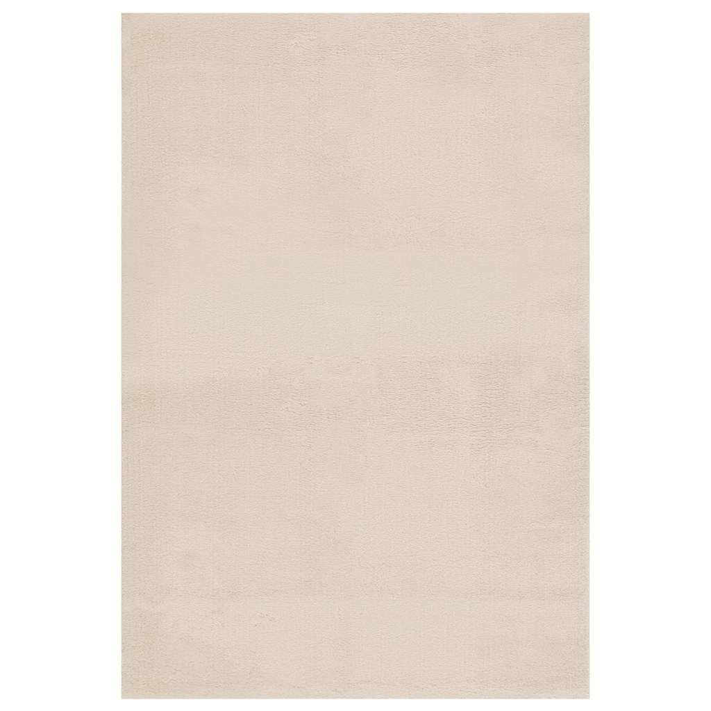 Tapis lavable Moelleux Poils courts 160x230 Antidérapant Beige