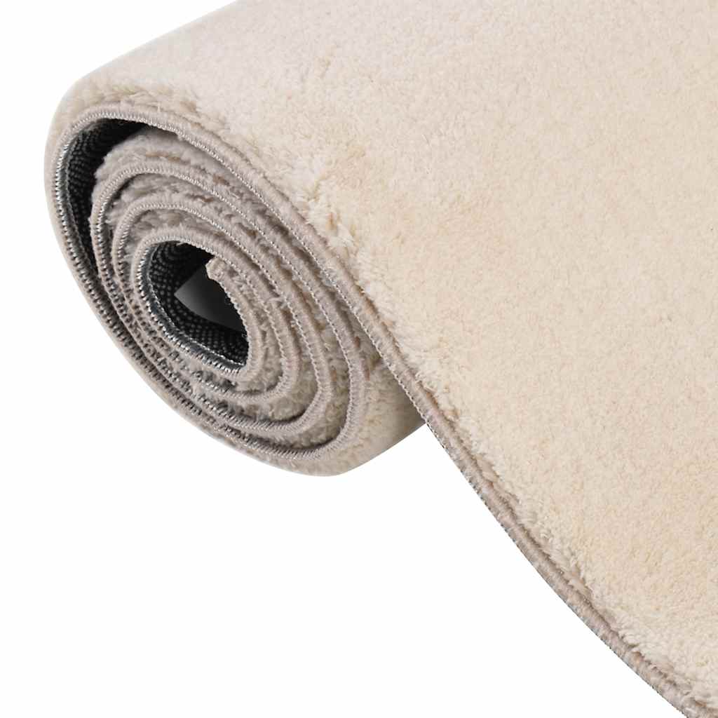 Tapis lavable Moelleux Poils courts 160x230 Antidérapant Beige