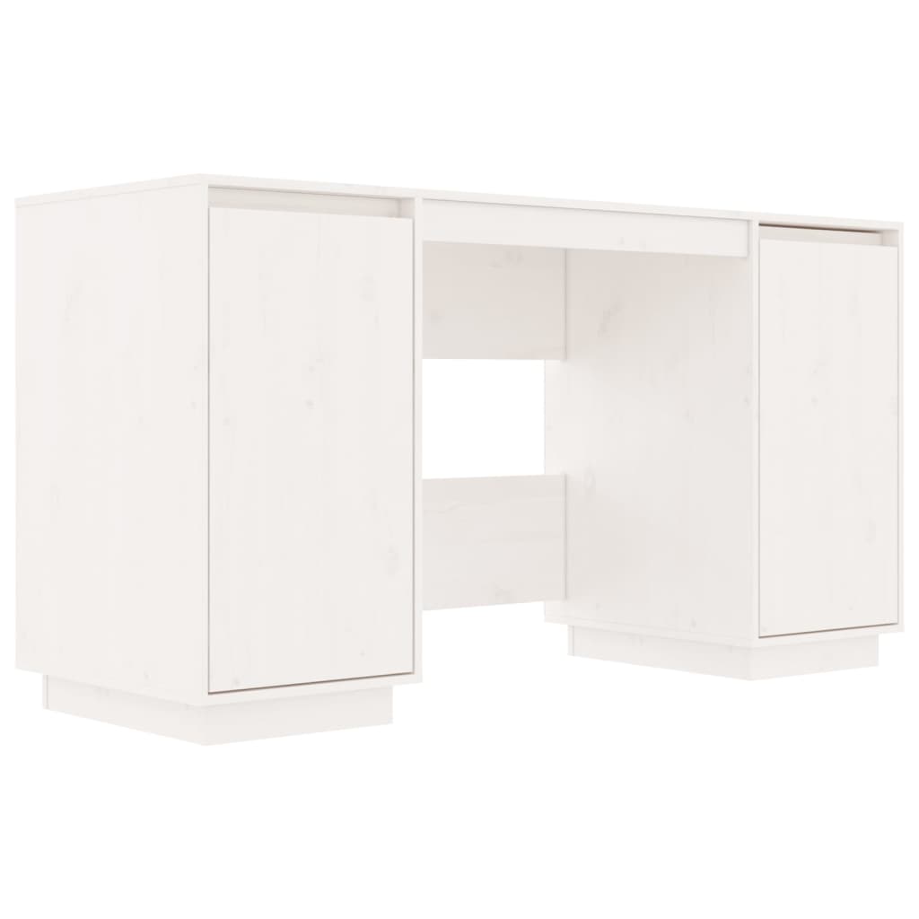Bureau blanc 140x50x75 cm pin massif