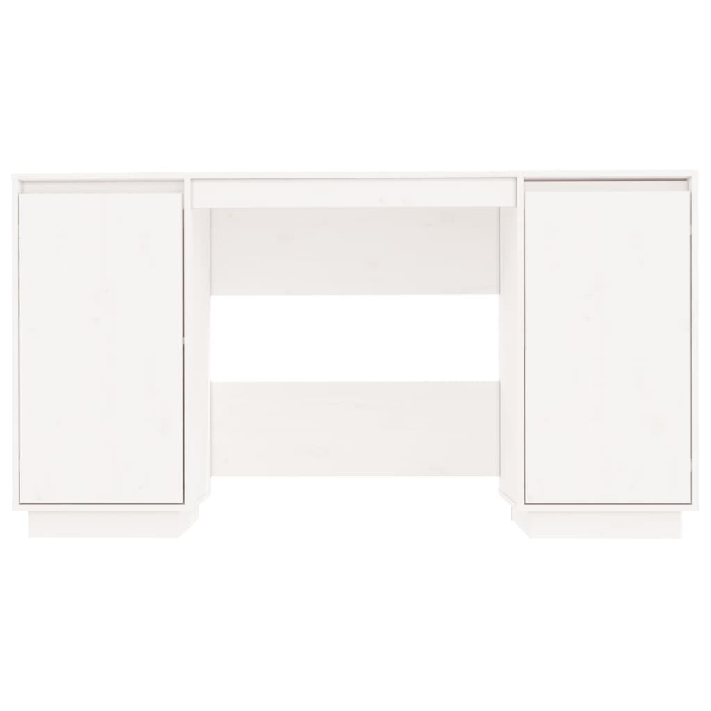 Bureau blanc 140x50x75 cm pin massif