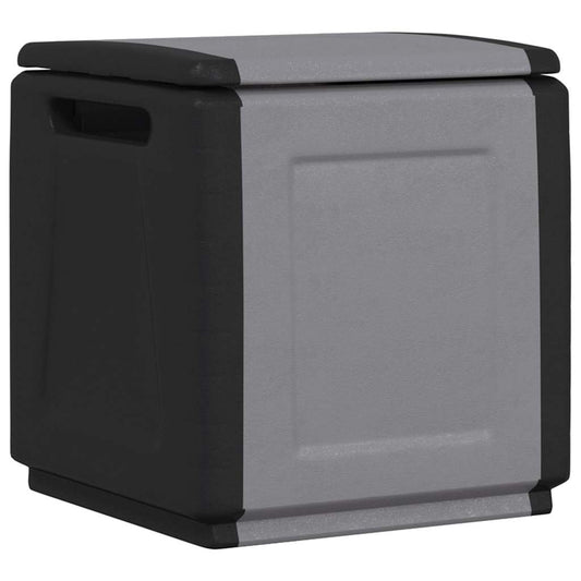 Garten-Aufbewahrungsbox 54x53x57 cm 130 L Dunkelgrau Schwarz