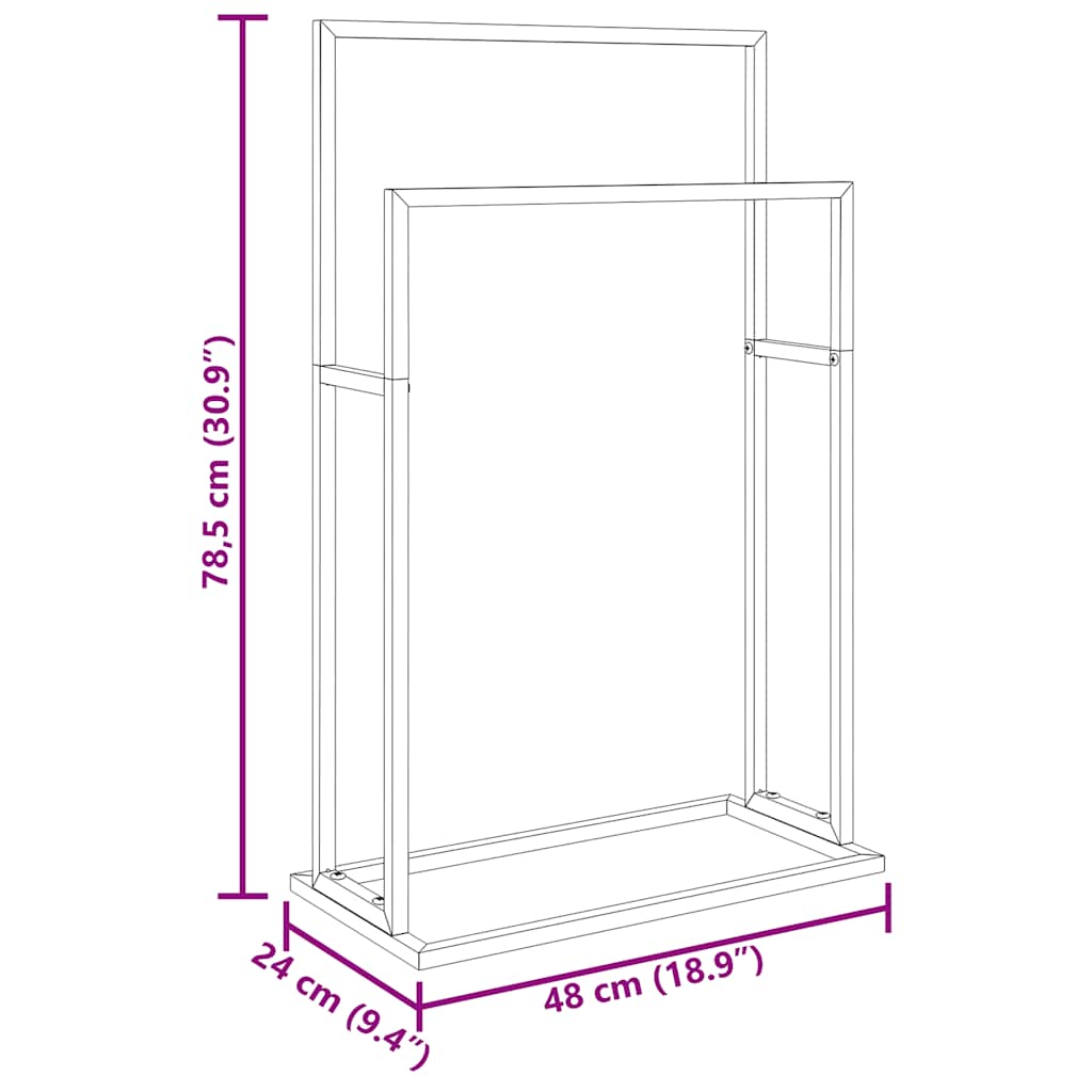 Towel Rack White 48x24x78.5 cm Iron