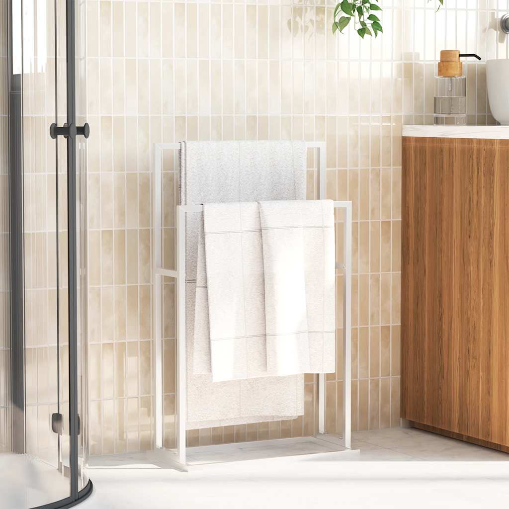 Towel Rack White 48x24x78.5 cm Iron