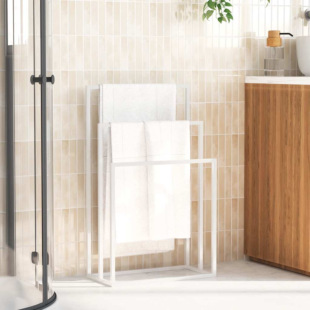 Porte-serviettes Blanc 48x24x79 cm Fer