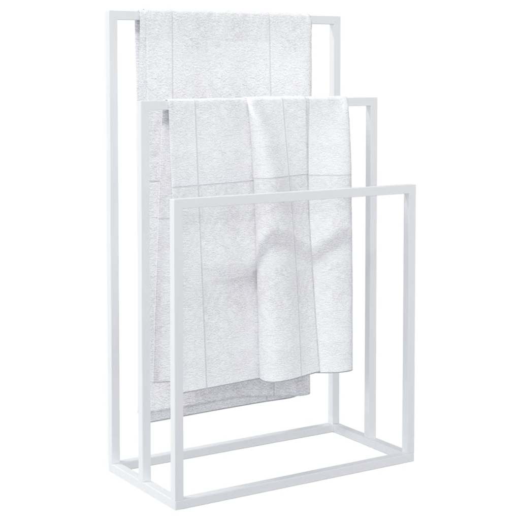 Porte-serviettes Blanc 48x24x79 cm Fer