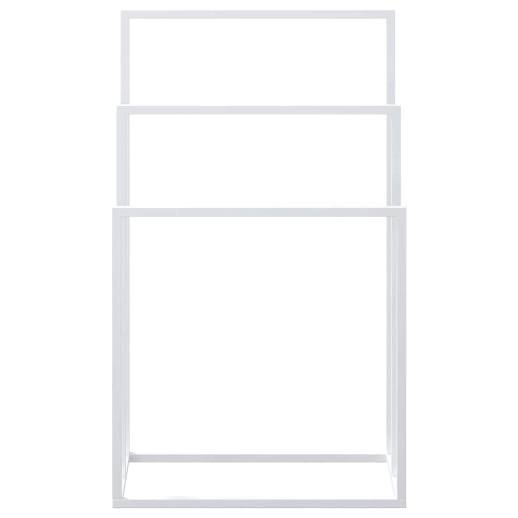 Porte-serviettes Blanc 48x24x79 cm Fer