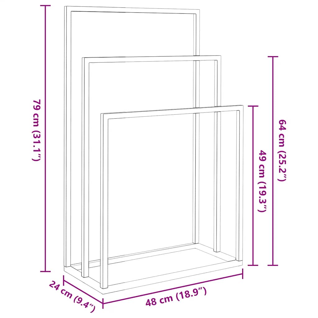 Porte-serviettes Blanc 48x24x79 cm Fer
