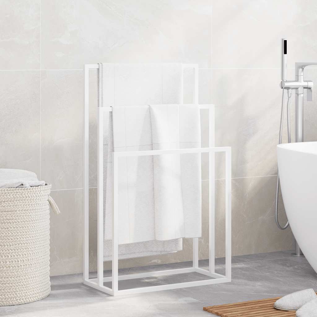 Porte-serviettes Blanc 48x24x79 cm Fer