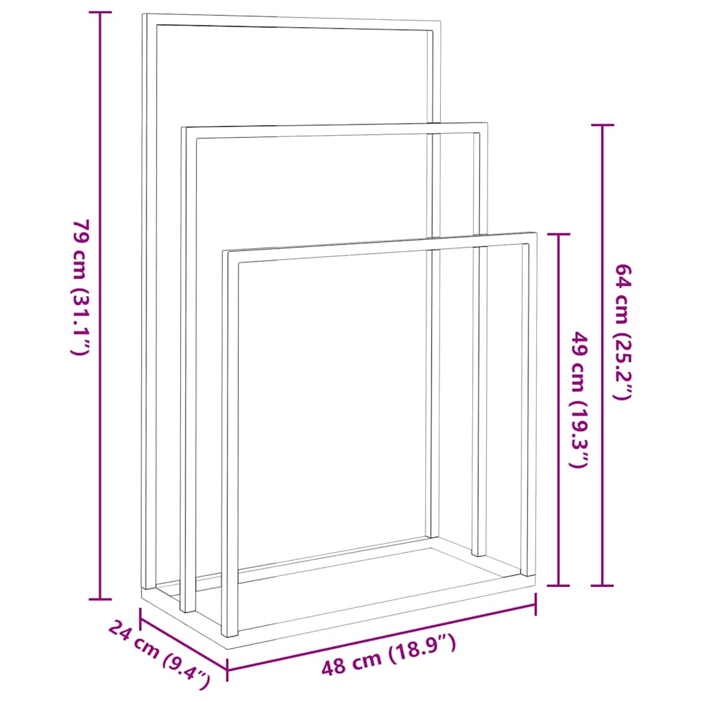 Towel Rack Golden 48x24x79 cm Iron