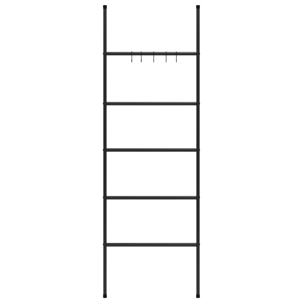 Towel Holder Ladder with 5 Tiers Black 58x175 cm Iron