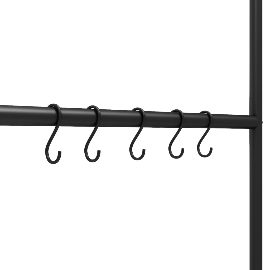 Towel Holder Ladder with 5 Tiers Black 58x175 cm Iron