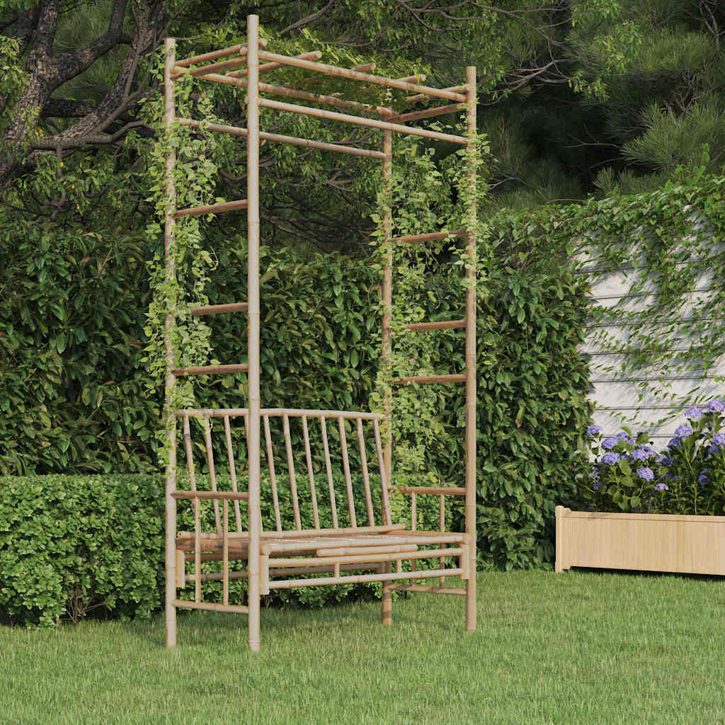 Gartenbank mit Pergola 116 cm Bambus