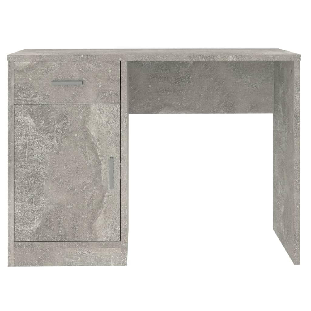 Desk with Storage Concrete Grey 100x40x73 cm Engineered Wood