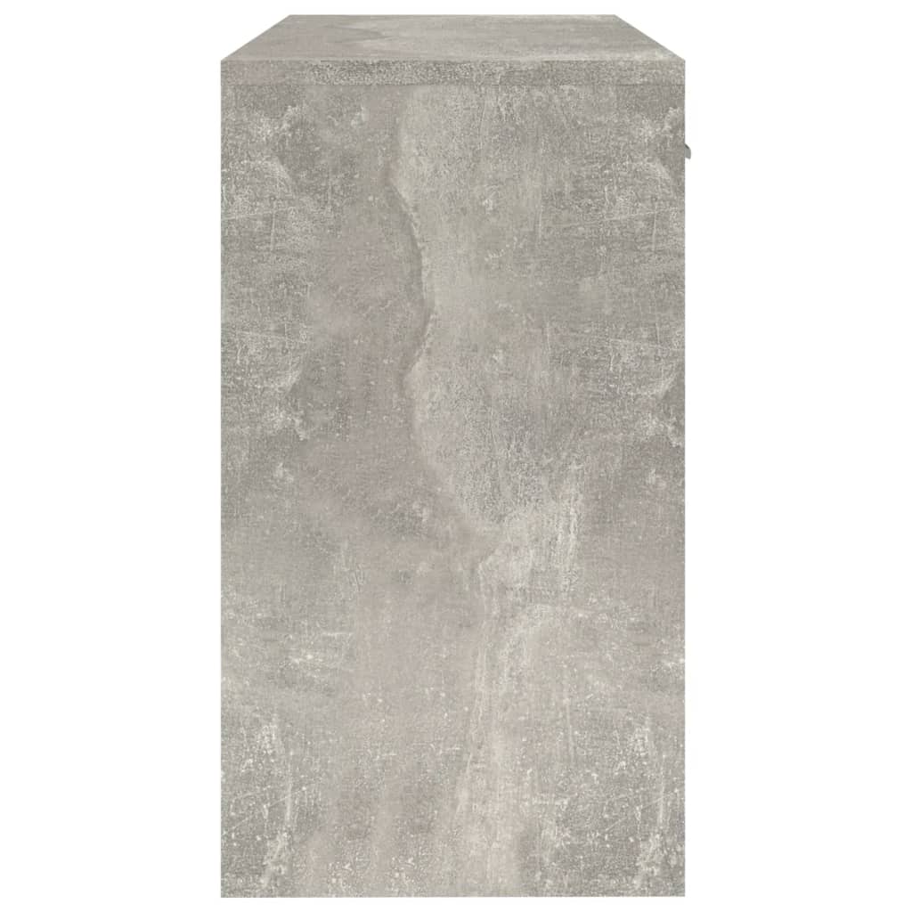 Desk with Storage Concrete Grey 100x40x73 cm Engineered Wood