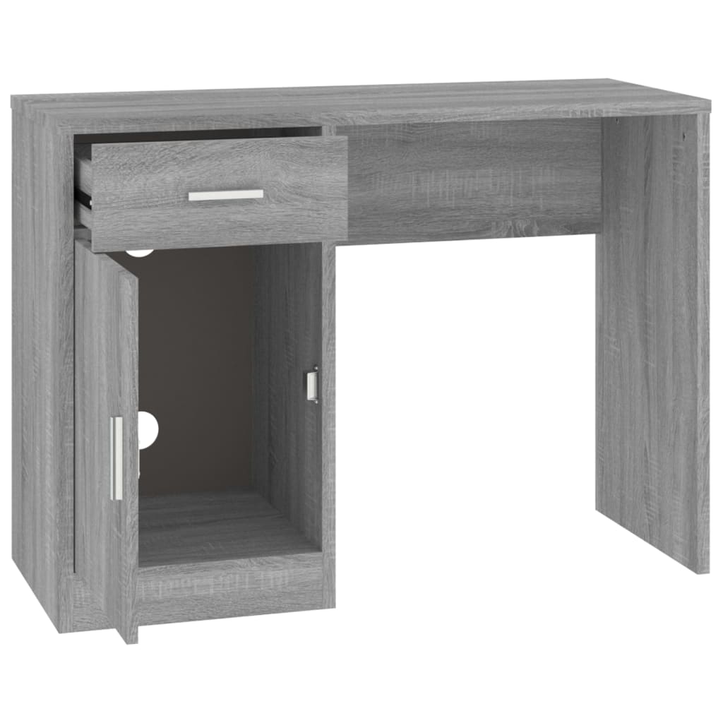 Bureau avec rangement Gris Sonoma 100x40x73 cm