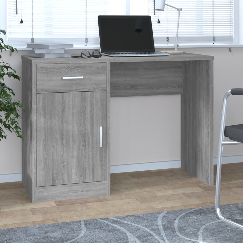 Bureau avec rangement Gris Sonoma 100x40x73 cm