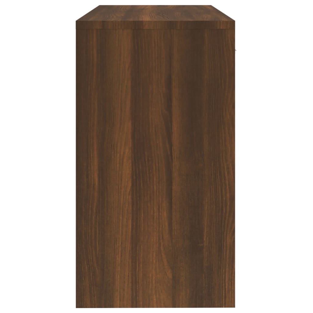 Bureau avec rangement aspect chêne marron 100x40x73 cm