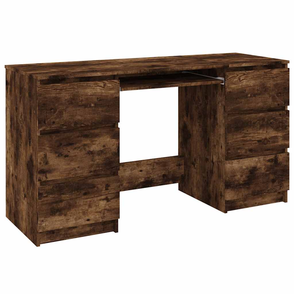 Desk Smoked Oak 140x50x77 cm Engineered Wood