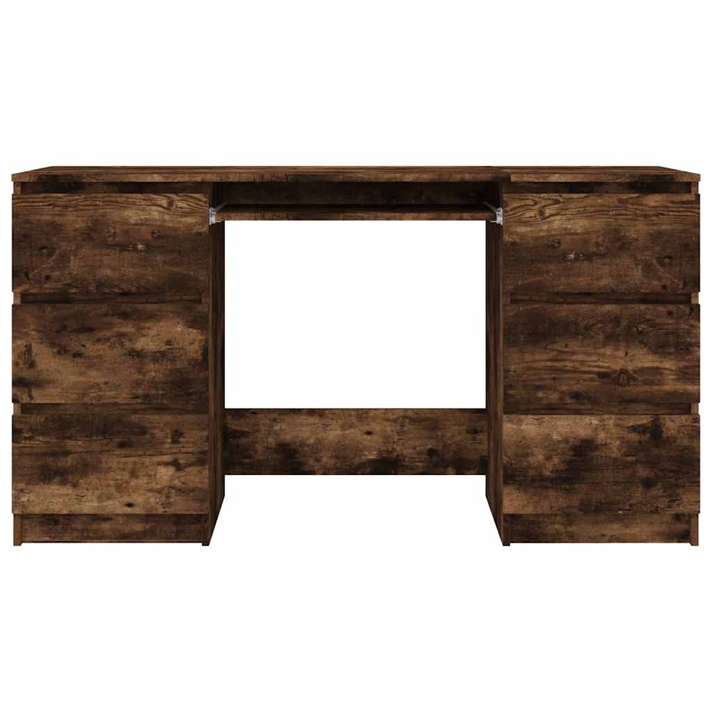 Desk Smoked Oak 140x50x77 cm Engineered Wood