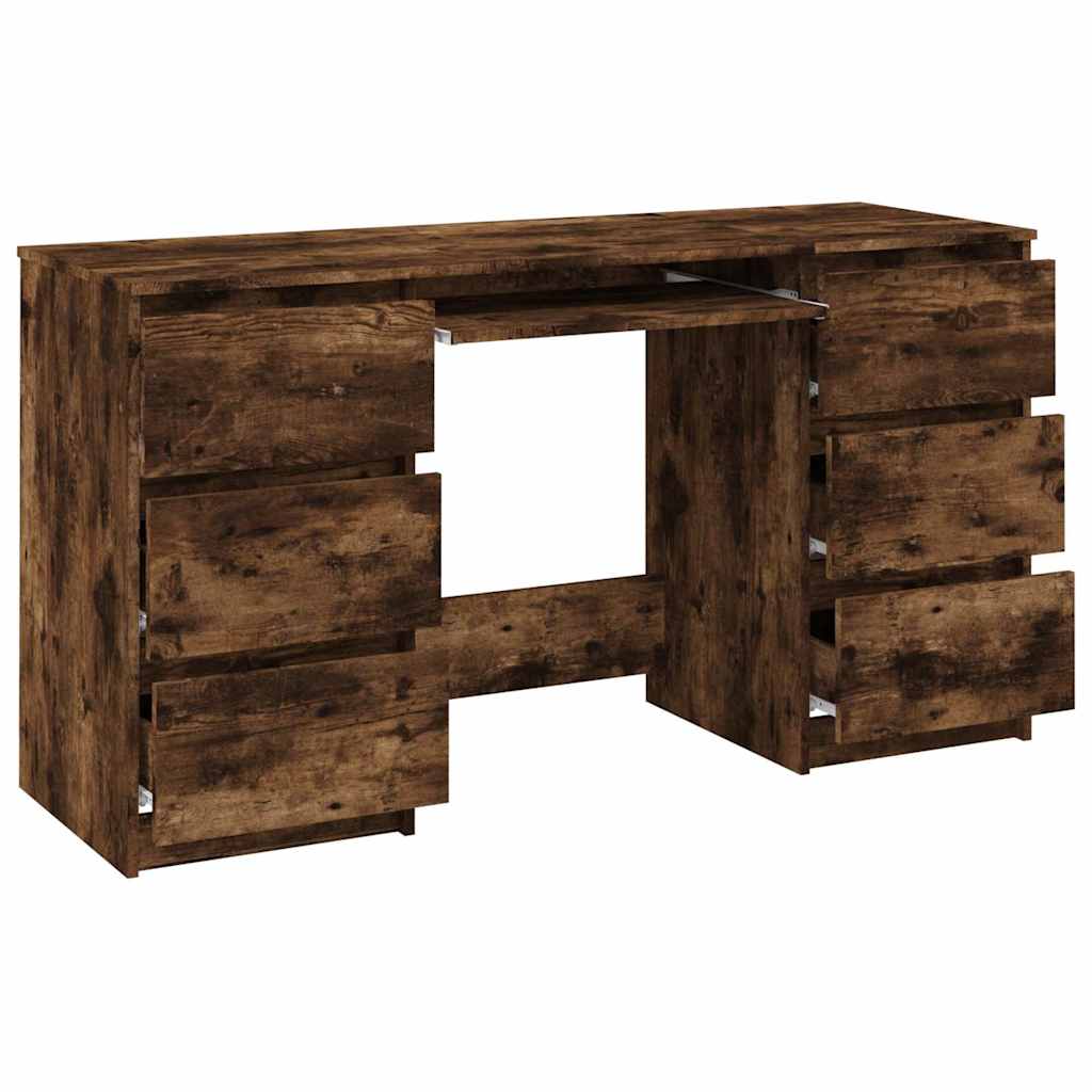 Desk Smoked Oak 140x50x77 cm Engineered Wood