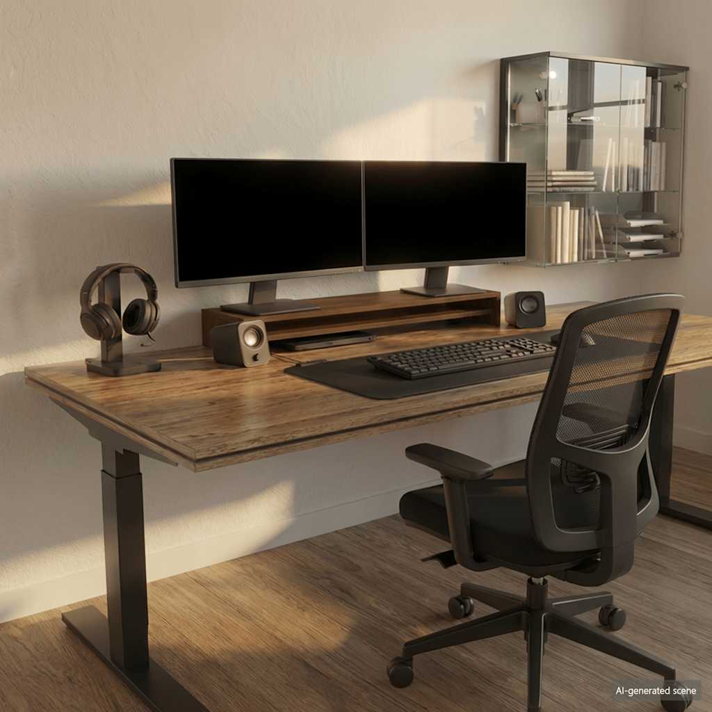 Monitorständer Braun Eichen-Optik 100x24x13 cm Holzwerkstoff