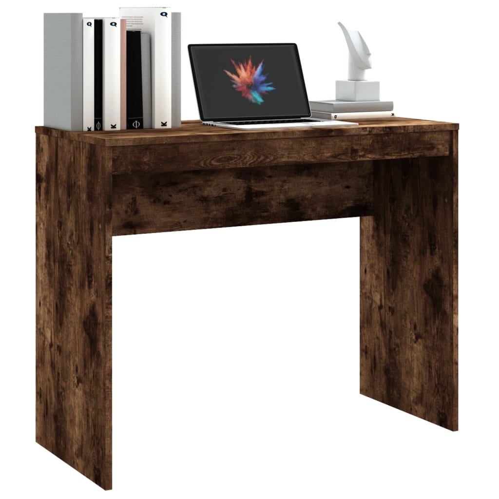 Bureau chêne fumé 90x40x72 cm, matériau à base de bois