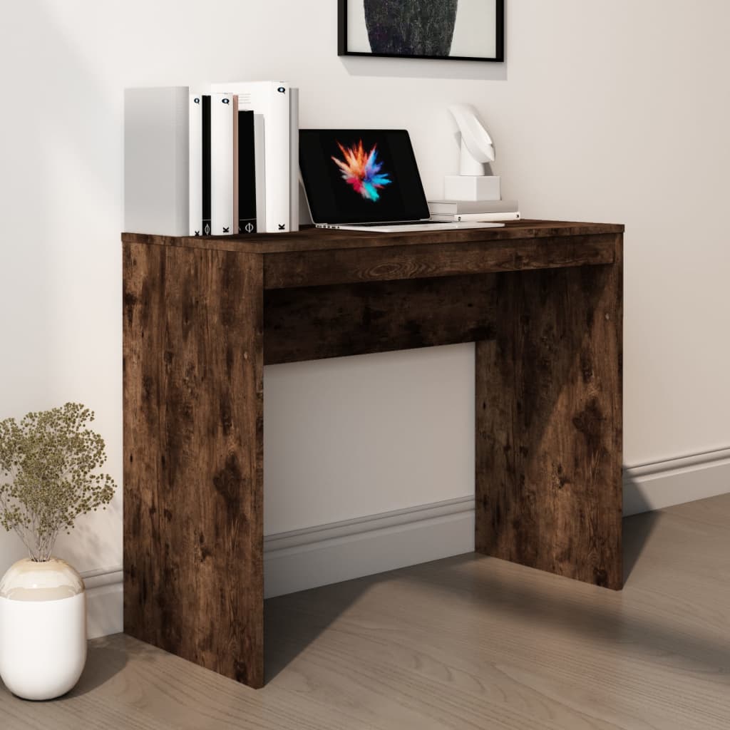 Bureau chêne fumé 90x40x72 cm, matériau à base de bois