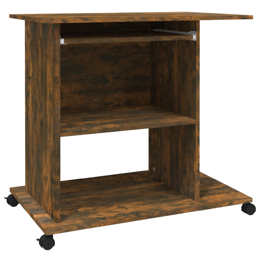 Desk Smoked Oak 80x50x75 cm Engineered Wood