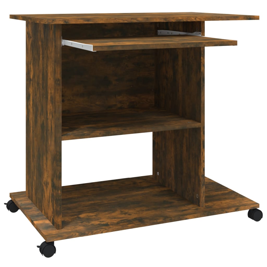 Desk Smoked Oak 80x50x75 cm Engineered Wood