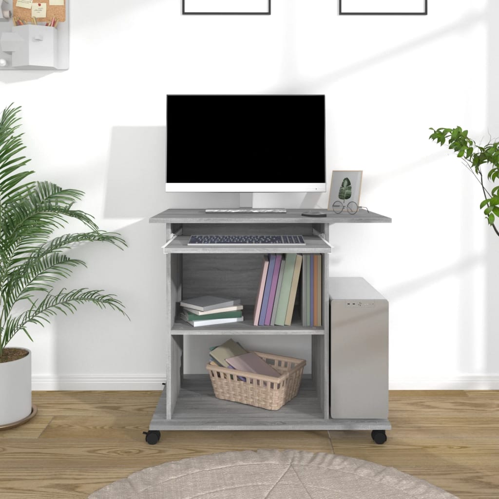 Desk Grey Sonoma 80x50x75 cm Engineered Wood