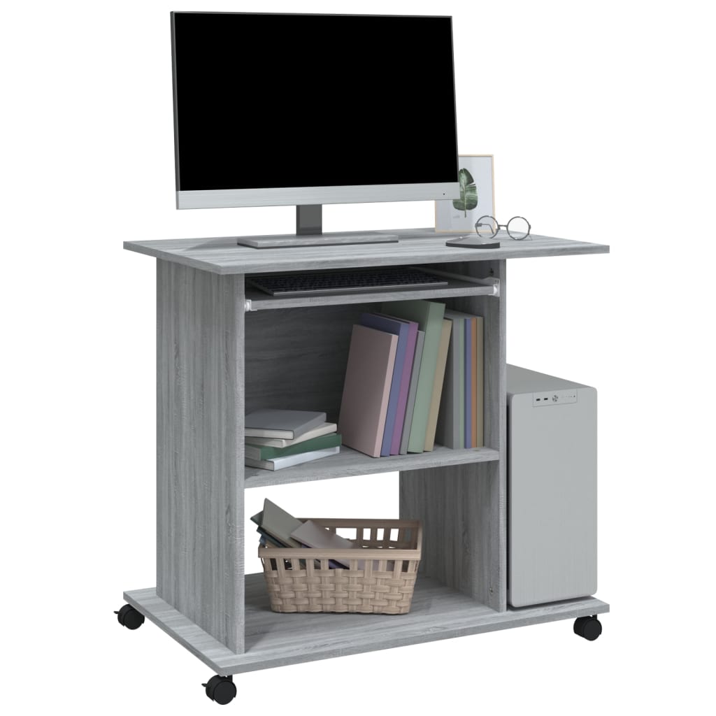 Desk Grey Sonoma 80x50x75 cm Engineered Wood