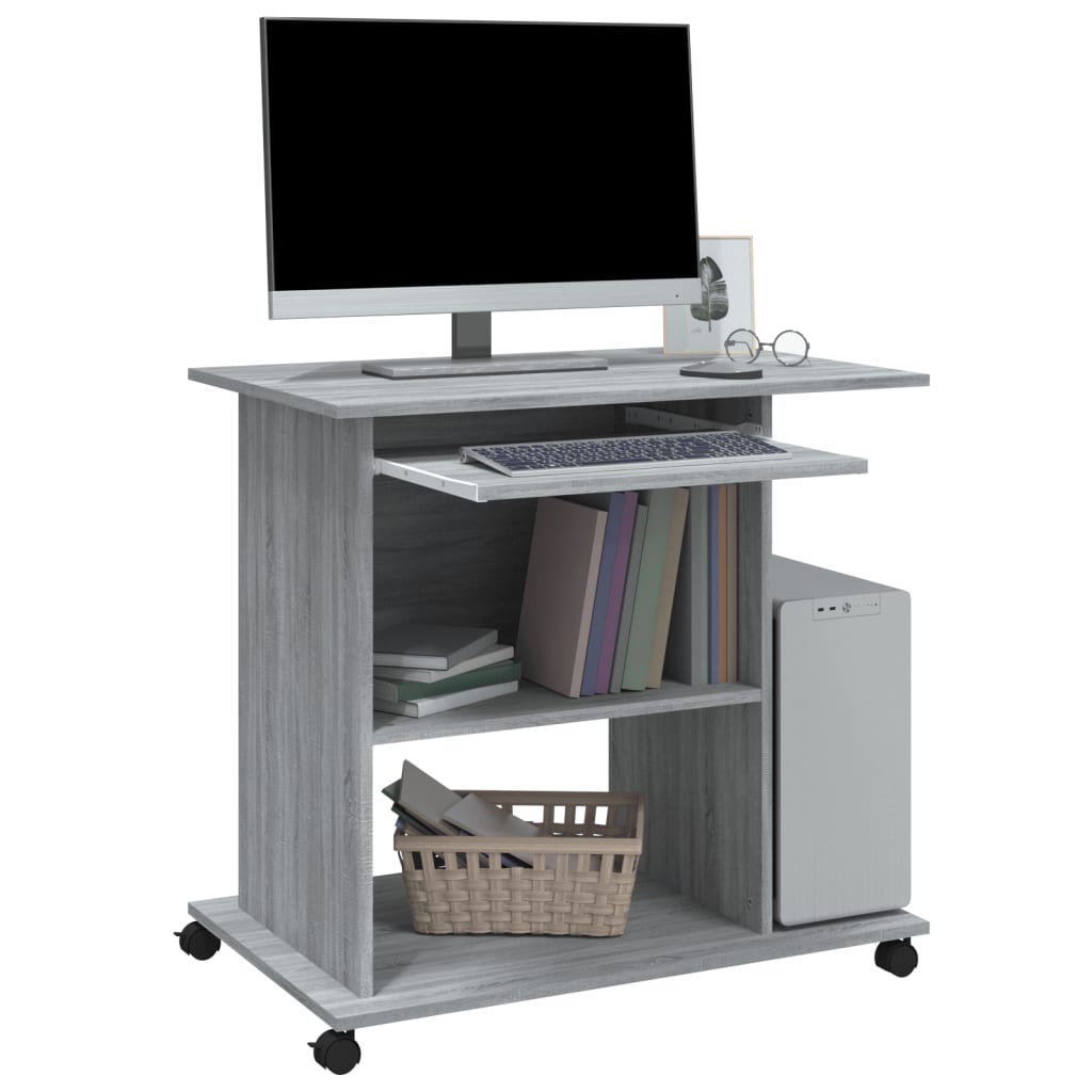 Desk Grey Sonoma 80x50x75 cm Engineered Wood