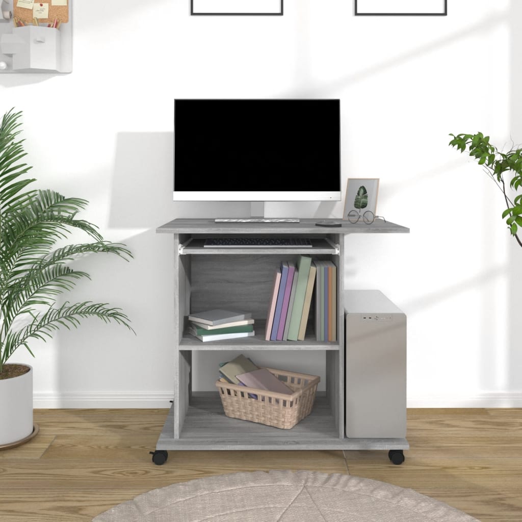 Desk Grey Sonoma 80x50x75 cm Engineered Wood