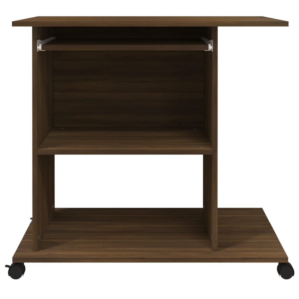 Bureau marron aspect chêne 80x50x75 cm en bois d'ingénierie