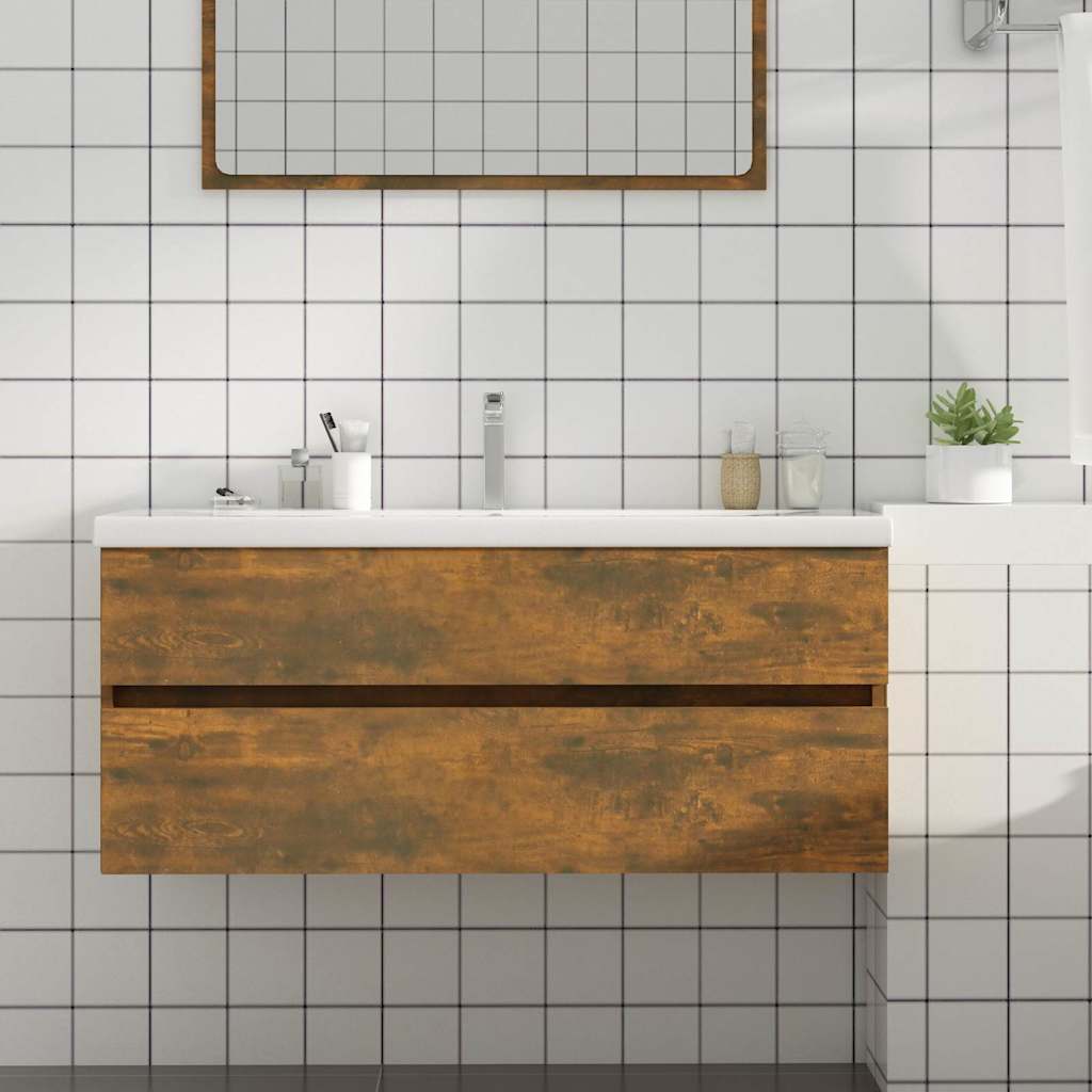 Waschbeckenschrank Räuchereiche 100x38,5x45 cm Holzwerkstoff