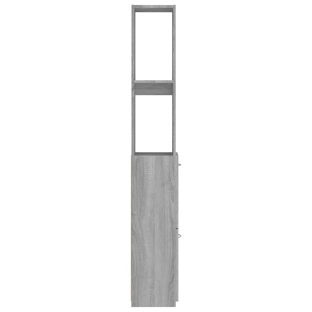 Badschrank Grau Sonoma 25x26,5x170 cm Holzwerkstoff