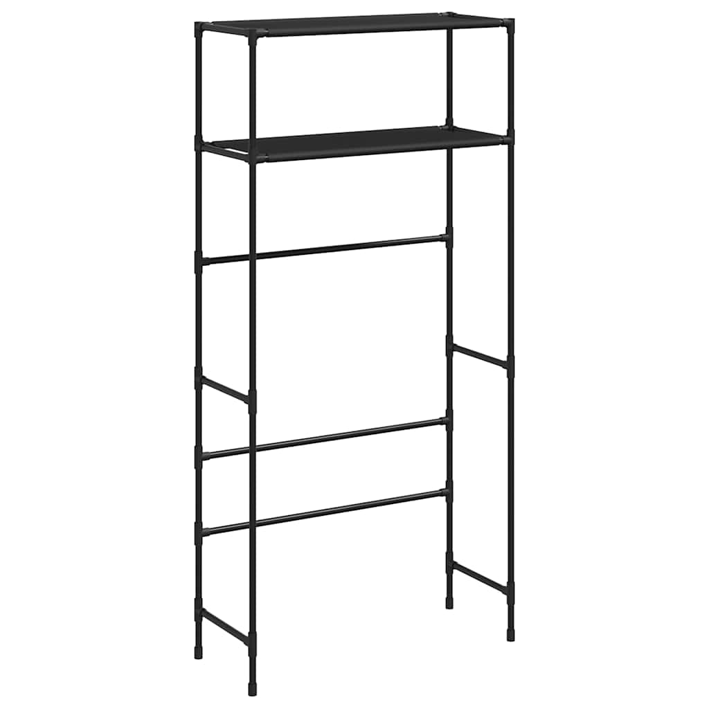 Étagère pour machine à laver 2 niveaux Noir 69x28x143 cm Fer