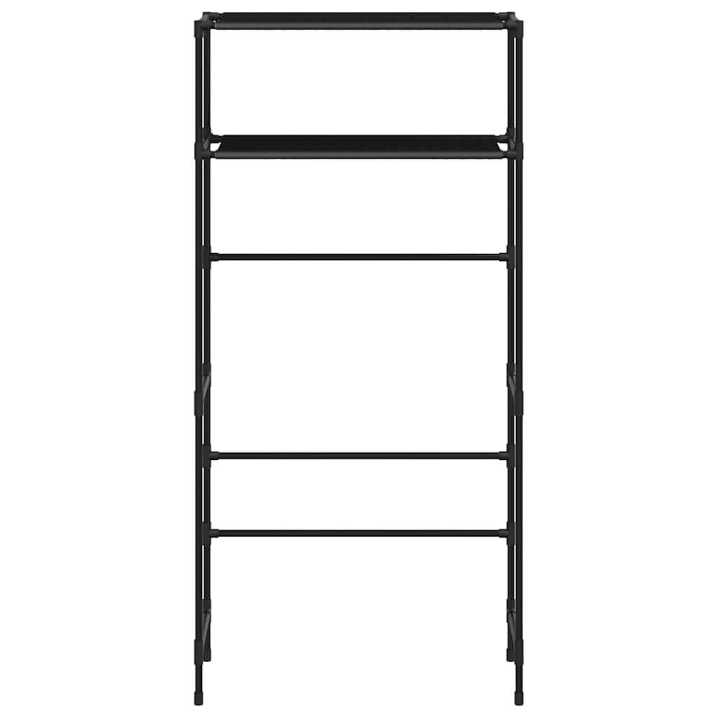 Étagère pour machine à laver 2 niveaux Noir 69x28x143 cm Fer