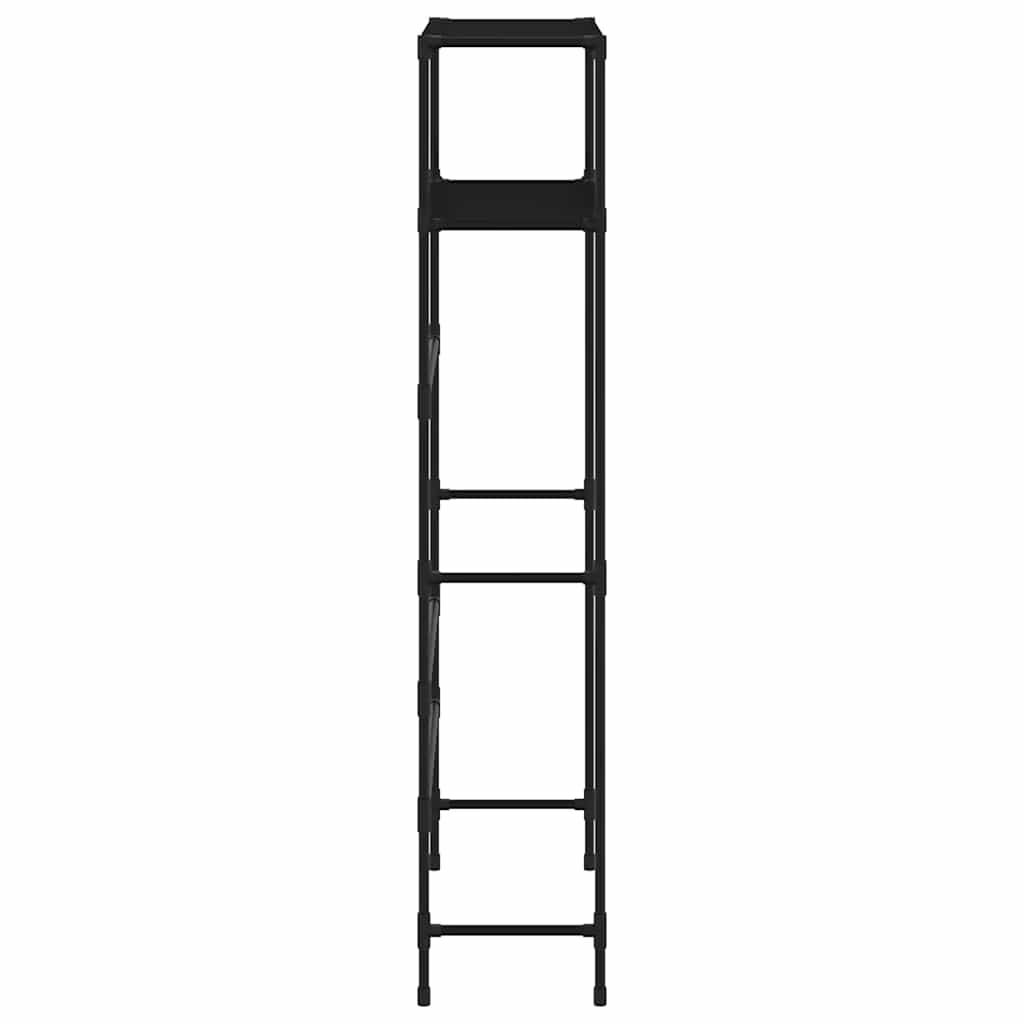 Étagère pour machine à laver 2 niveaux Noir 69x28x143 cm Fer