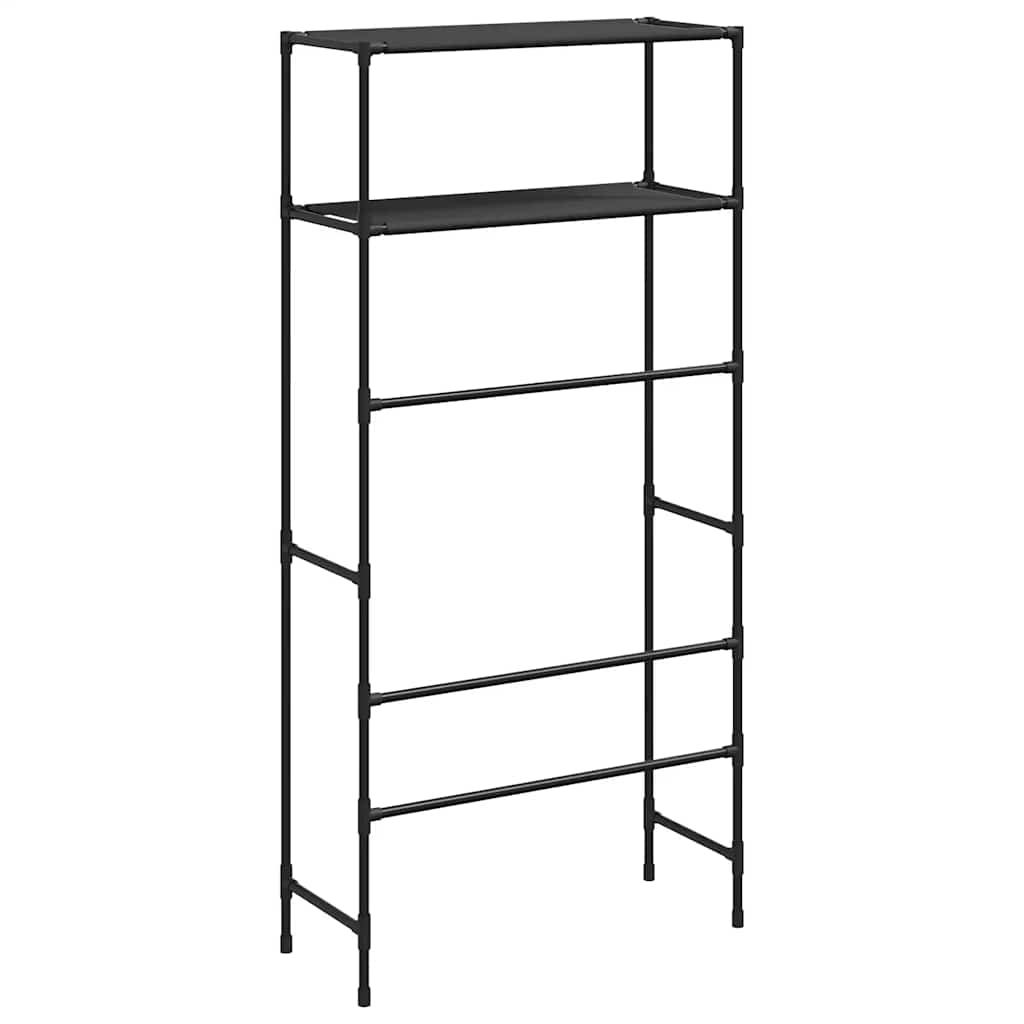 Étagère pour machine à laver 2 niveaux Noir 69x28x143 cm Fer