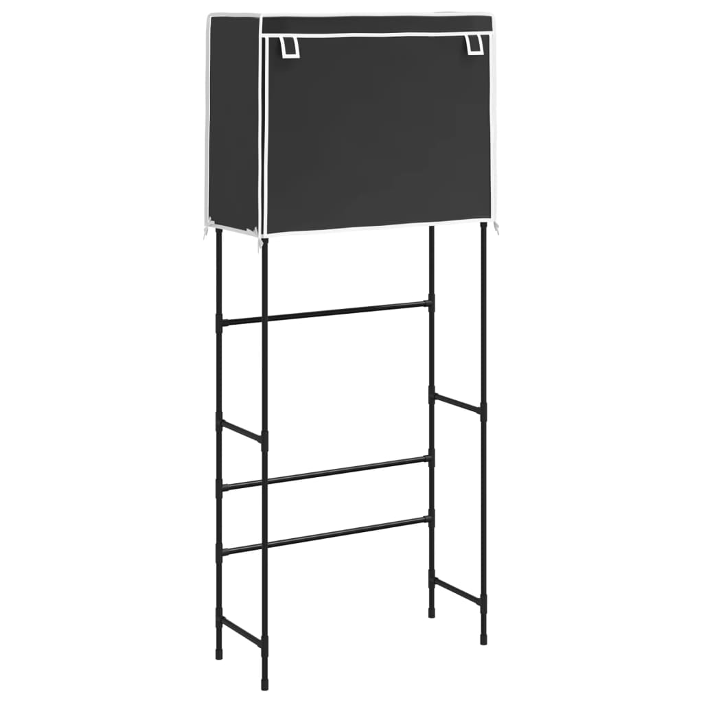 Étagère pour machine à laver 2 tablettes Noir 71x29,5x170,5 cm Fer