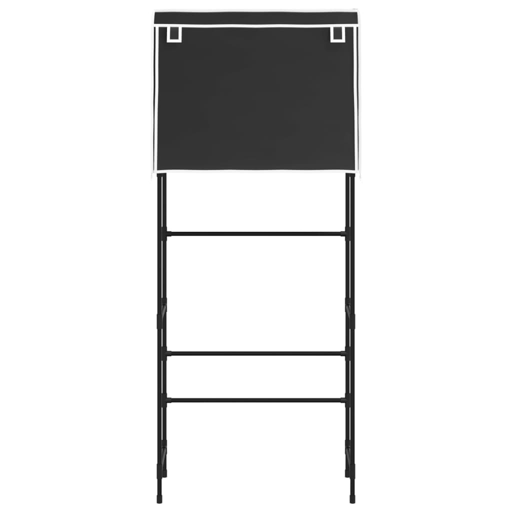 Étagère pour machine à laver 2 tablettes Noir 71x29,5x170,5 cm Fer
