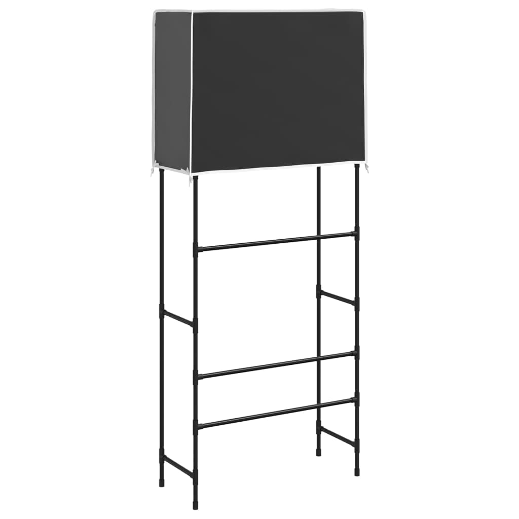 Étagère pour machine à laver 2 tablettes Noir 71x29,5x170,5 cm Fer