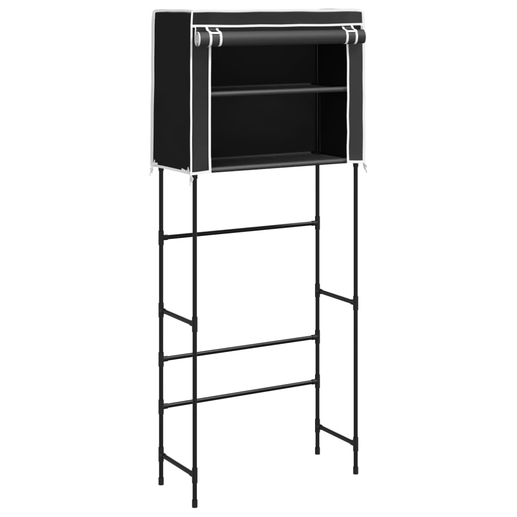 Étagère pour machine à laver 2 tablettes Noir 71x29,5x170,5 cm Fer