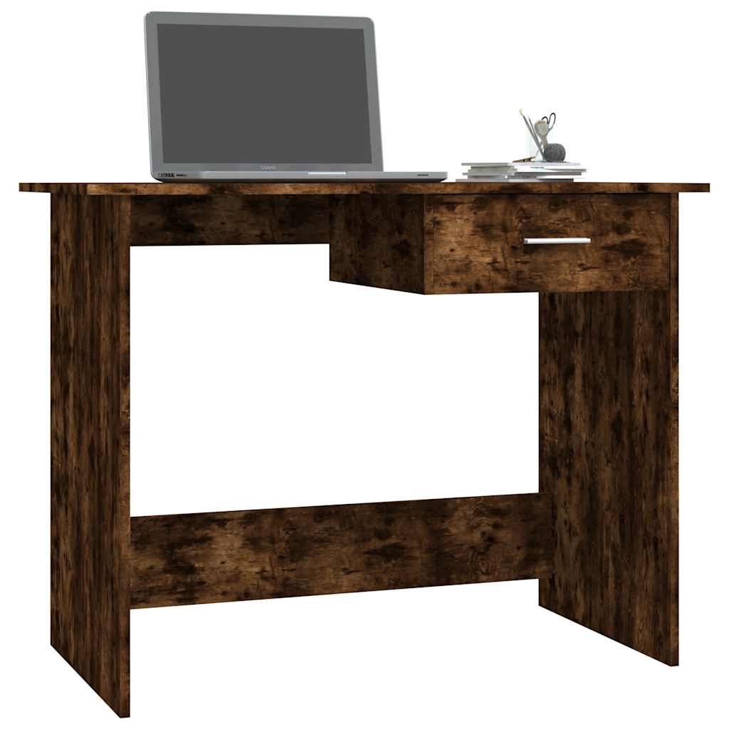 Bureau en chêne fumé 100x50x76 cm Matériau à base de bois